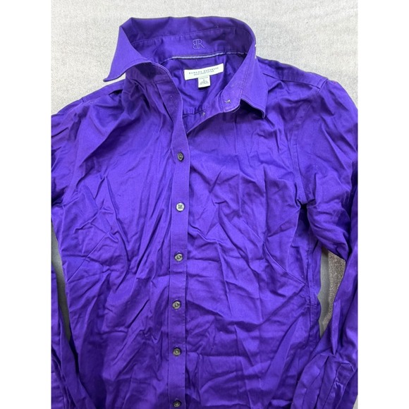 Vintage Banana Republic Women Non-Iron Fitted Dress Shirt Blue Size 4 Stretch - Picture 2 of 11